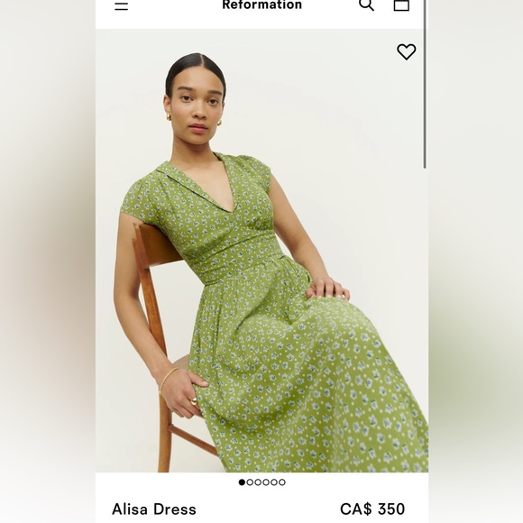 Reformation Alisa dress in arlo color - Picture 2 of 7